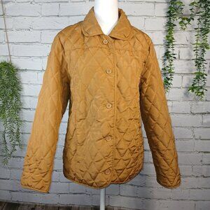 WOMENS JORDAN BLUE LABEL CAMEL COLOR QUILTED JACKET, SIZE SMALL, LIKE NEW